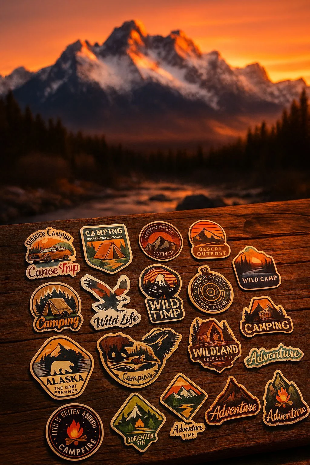 Showcase your adventurous spirit with the Sunset Mountain Collection of Overlanding Patches—perfect for gear, laptops, or anywhere your journey takes you.