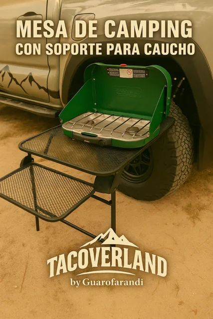 Camping Table with Tire Mount – Adjustable Height & Quick-Fold Design - Camping Table With Tire Mount