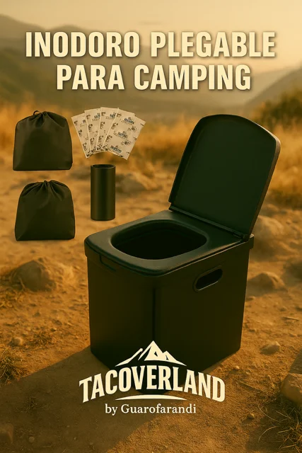 Inodoro Portátil para Camping – 16.5” de Alto con Tapa y Bolsa de Transporte - Inodoro Portatil Para Camping